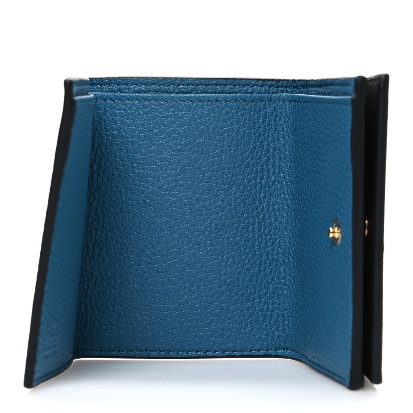 Calfskin Embossed Mini Wallet Black Blue