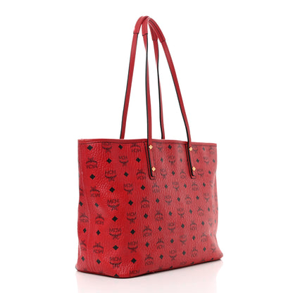 MCM Visetos Medium Anya Shopper Tote Ruby Red 4 of 26