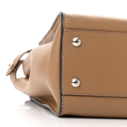 Fendi Vitello Seta Shiny Nappa Medium Peekaboo Iconic Satchel Cuoio Ardesia 9 of 10