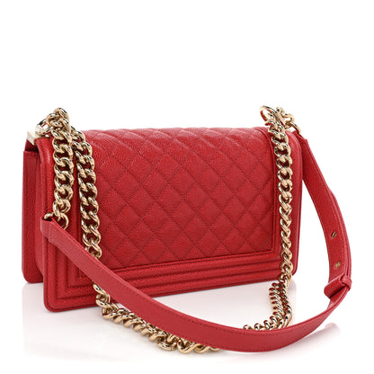 Chanel Caviar Quilted Medium Boy Flap Red 3 of 8