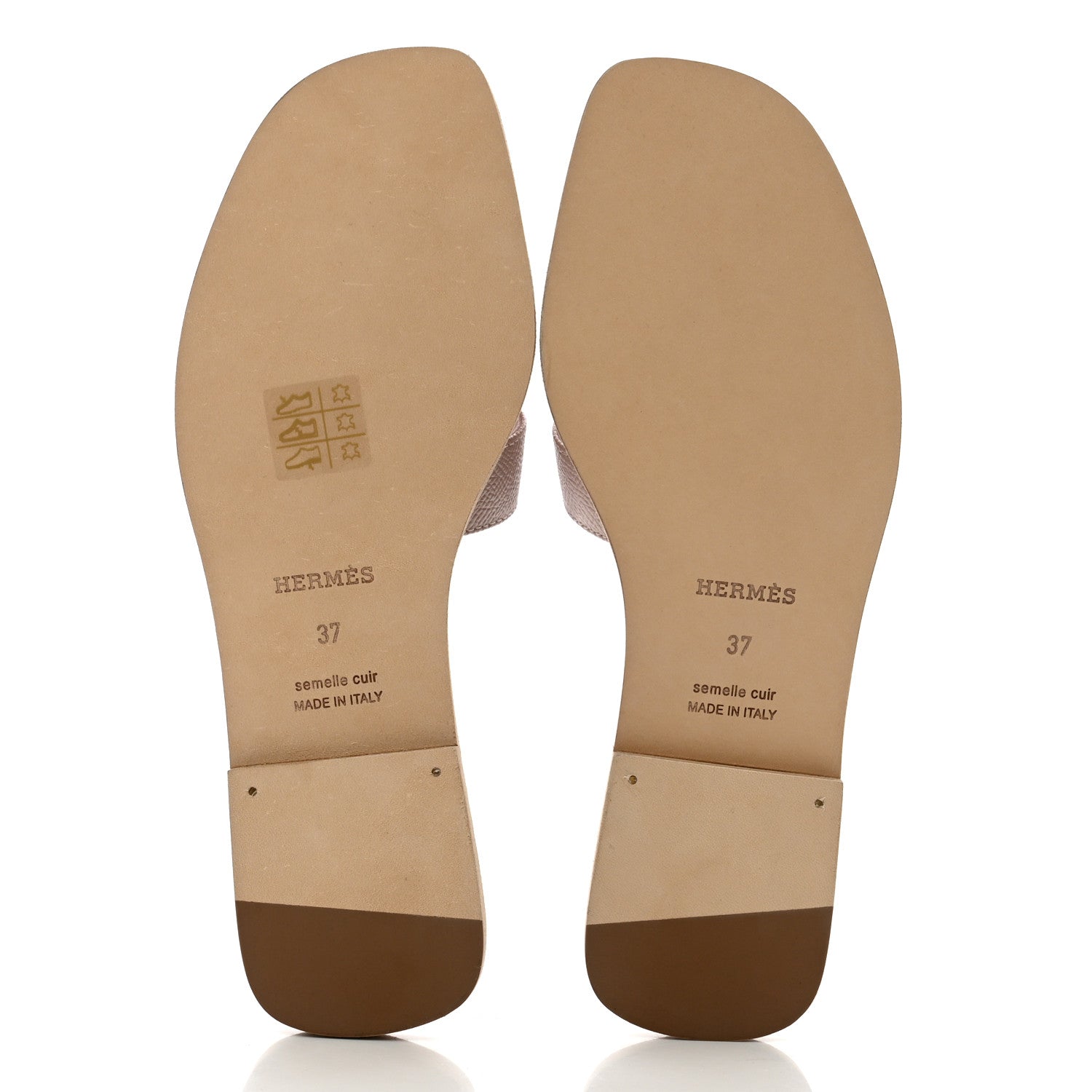 Hermes Epsom Oran Sandals 37 Rose Porcelaine 5 of 6