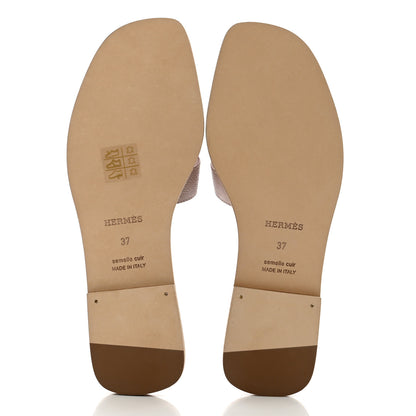 Hermes Epsom Oran Sandals 37 Rose Porcelaine 5 of 6