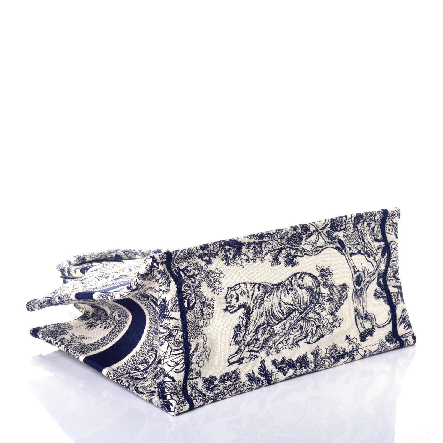 Christian Dior Canvas Embroidered Medium Dioriviera Toile De Jouy Book Tote Blue 4 of 8