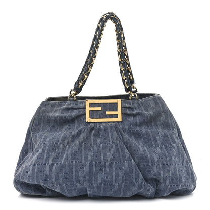 Fendi Denim Zucca Mia Tote Blue 1 of 11
