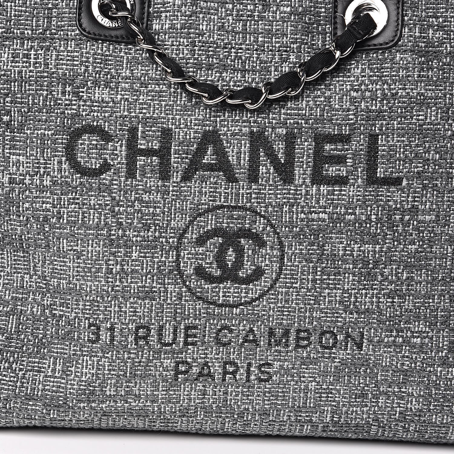 Chanel Canvas Medium Deauville Tote Charcoal 13 of 13