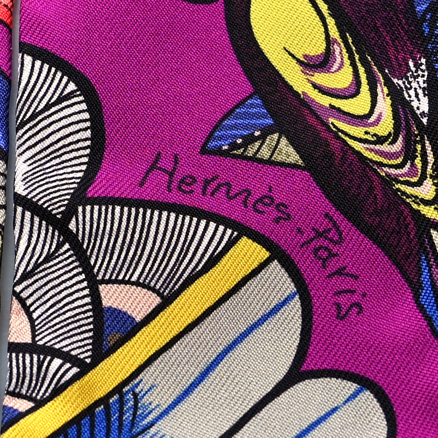 Hermes Silk Tree Of Song Twilly Fuchsia Bleu Rouge 3 of 3