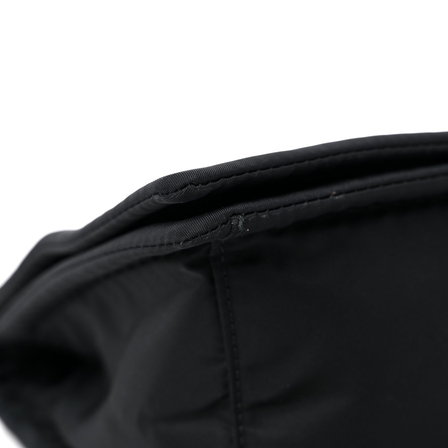 Tessuto Nylon Chain Flap Shoulder Bag Black