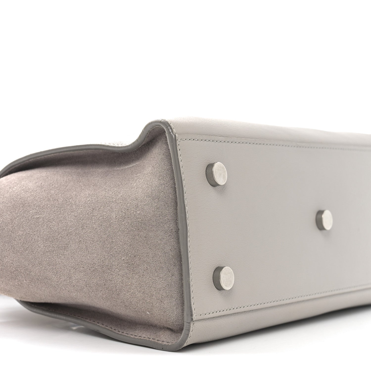 Saint Laurent Calfskin Suede Baby Monogram Downtown Cabas Grey 9 of 10