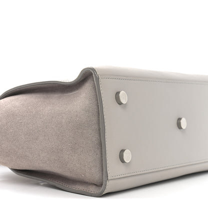 Saint Laurent Calfskin Suede Baby Monogram Downtown Cabas Grey 9 of 10