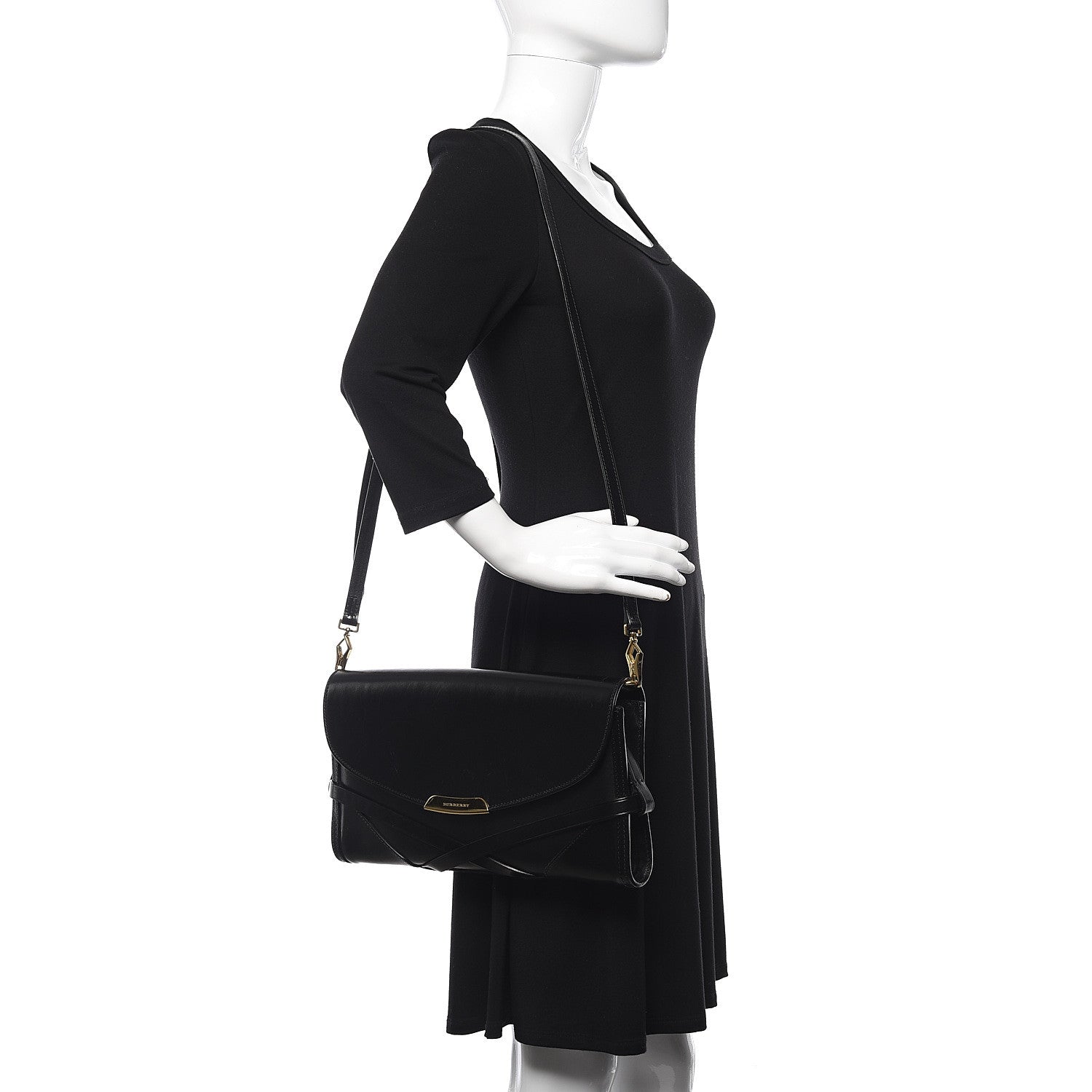 Burberry Polished Bridle Calfskin Katherine Crossbody Clutch Black 2 of 9