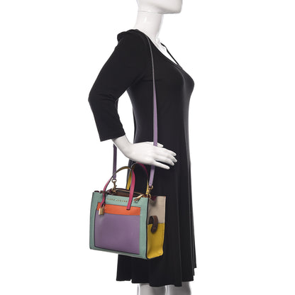 Marc Jacobs Grained Calfskin Colorblock Mini Grind Tote Surf Multi 2 of 12