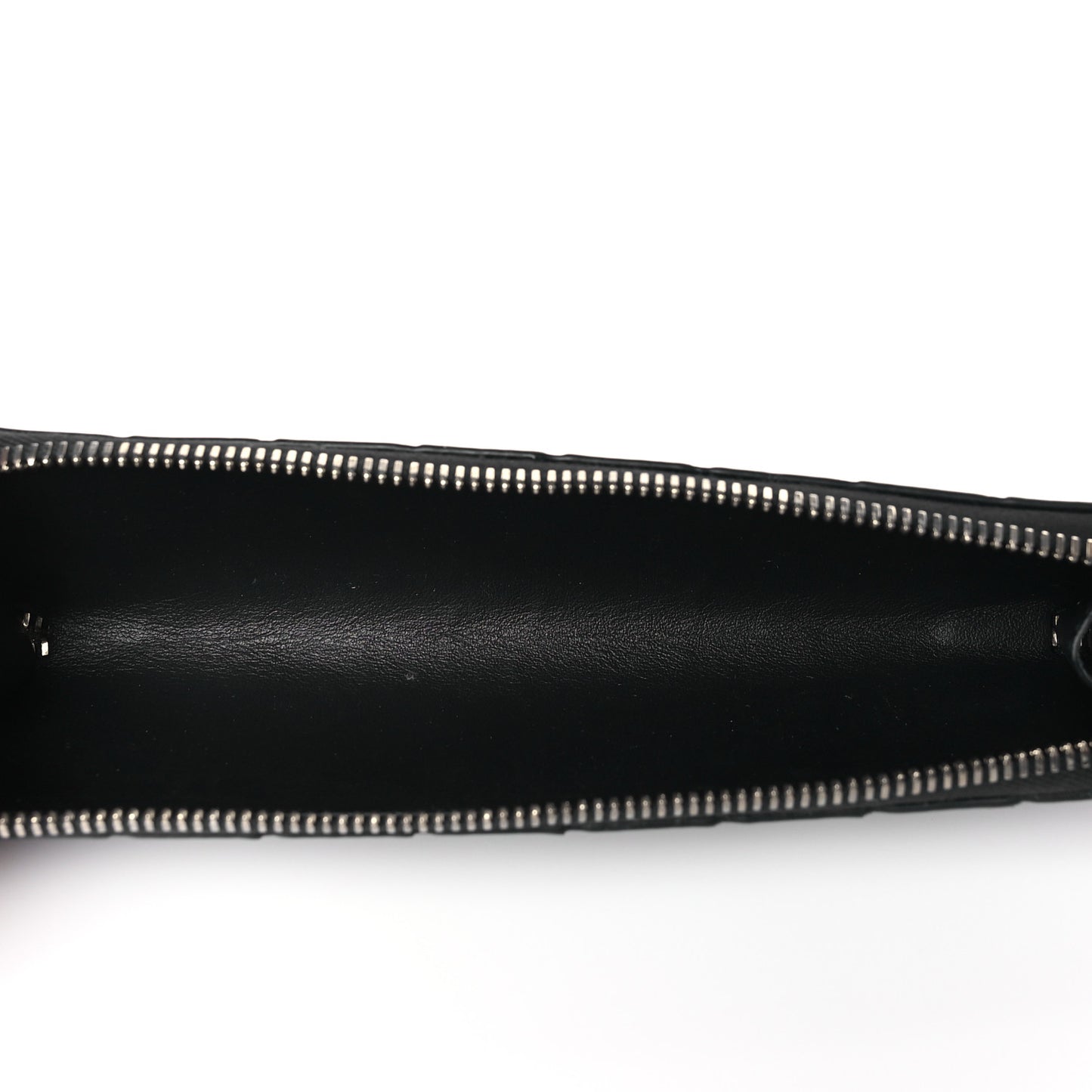 Nappa Intrecciato Long Zip Pouch Black
