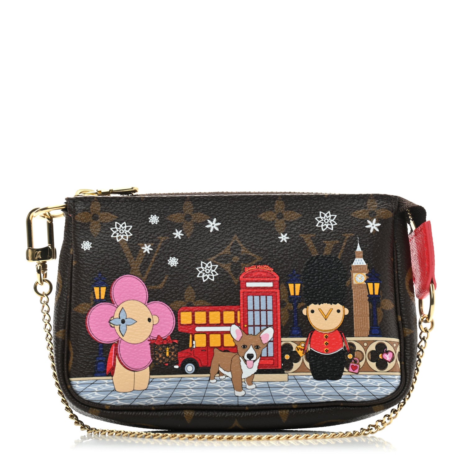 Louis Vuitton Monogram 2021 Christmas Animation London Mini Pochette Accessories Red 1 of 7