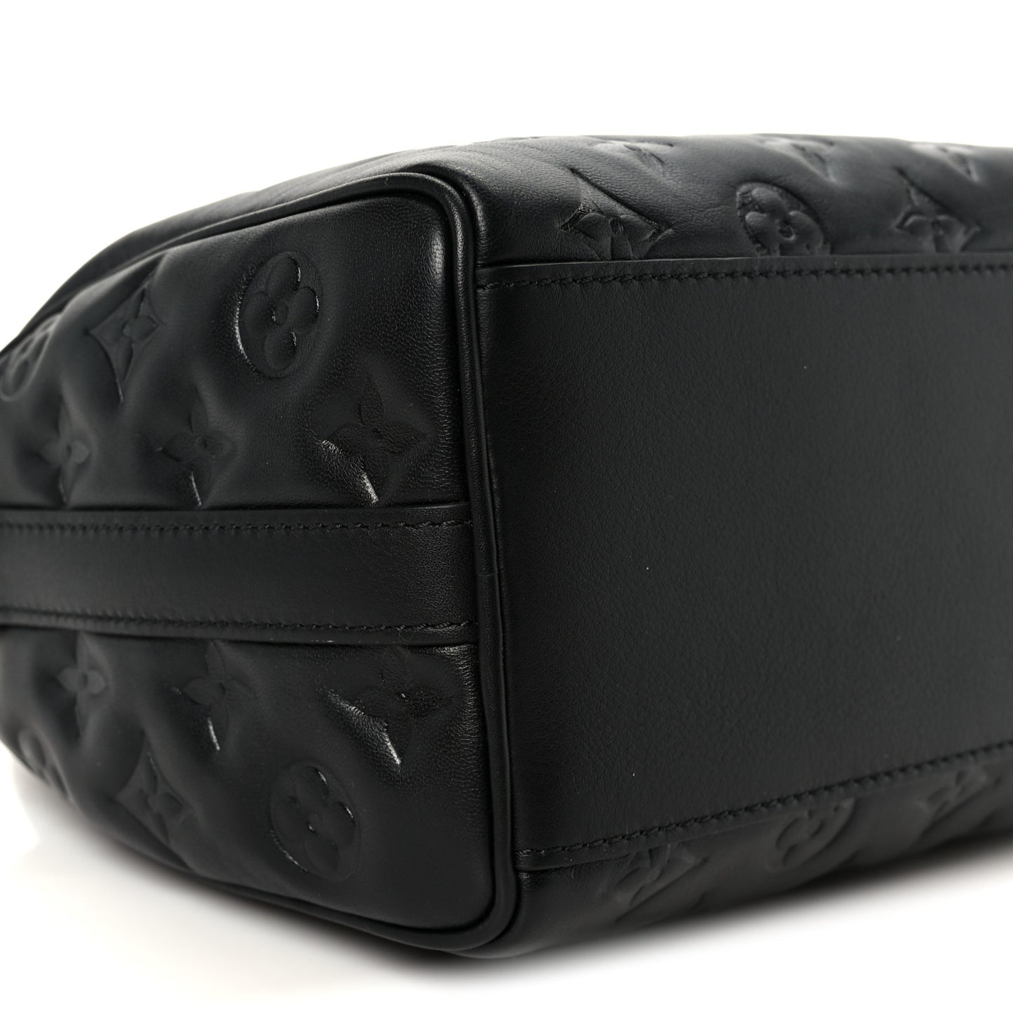 Lambskin Embossed Monogram Speedy 22 Bandouliere Black