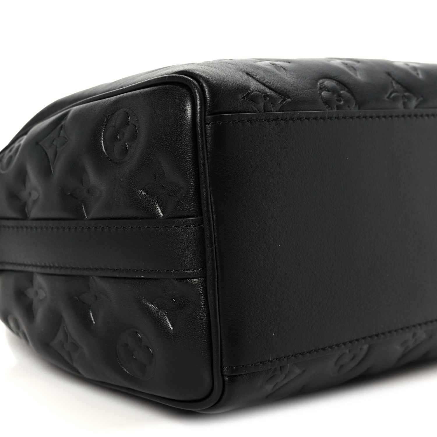 Louis Vuitton Lambskin Embossed Monogram Speedy 22 Bandouliere Black 8 of 9