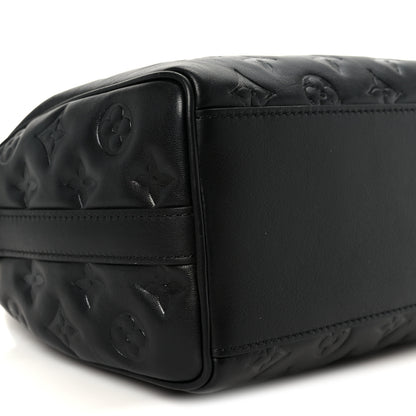 Louis Vuitton Lambskin Embossed Monogram Speedy 22 Bandouliere Black 8 of 9