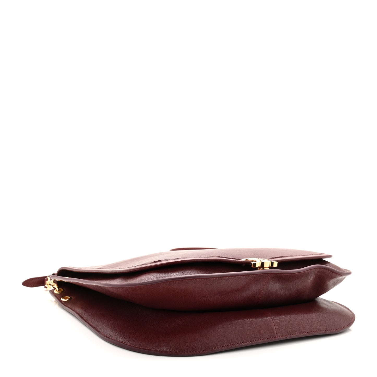 Shiny Lambskin Soft Triomphe Besace Bag Syrah