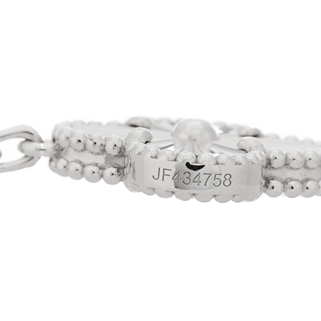 Van Cleef & Arpels 18K White Gold 5 Motifs Guilloche Vintage Alhambra Bracelet 3 of 4