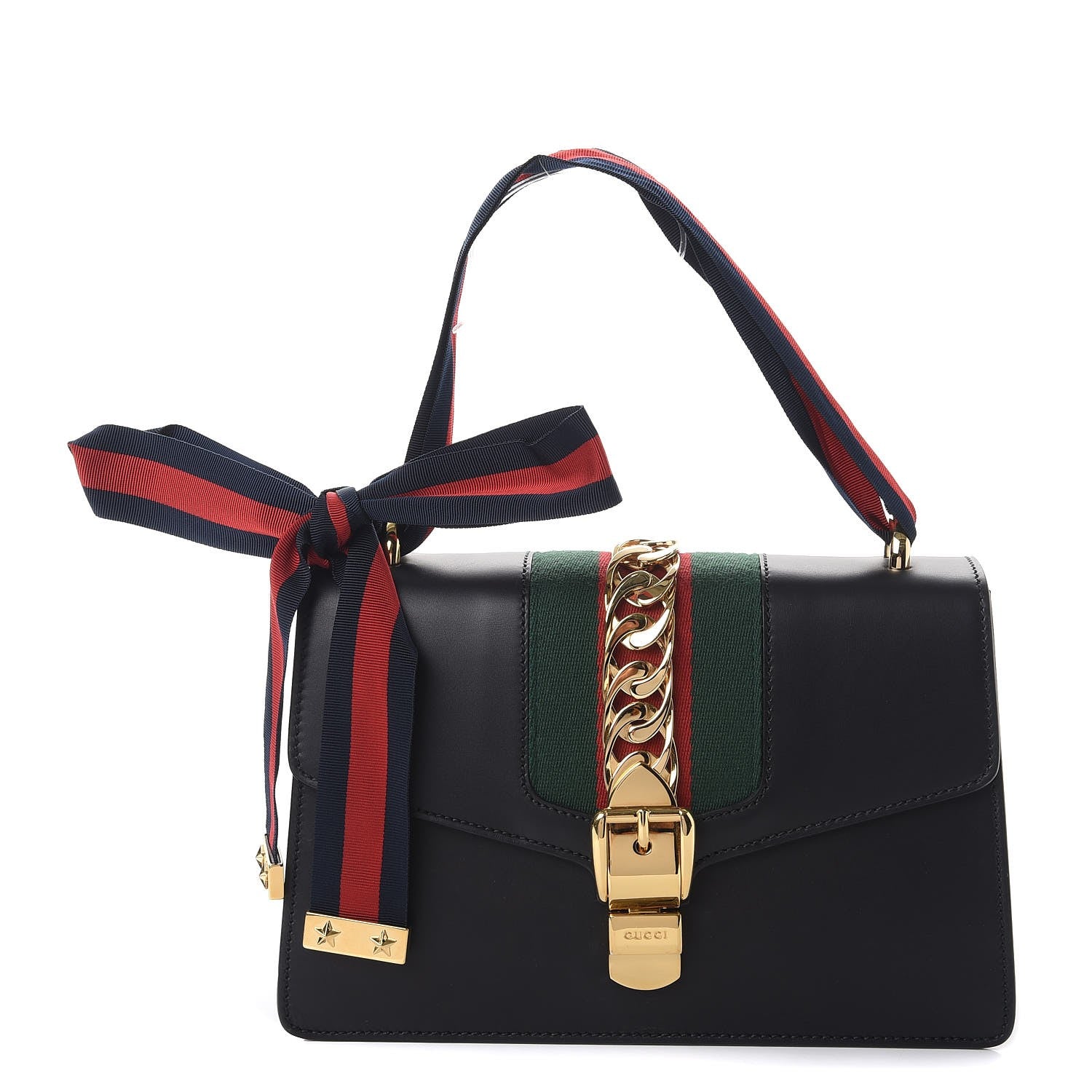 Gucci Calfskin Small Sylvie Shoulder Bag Black 1 of 12