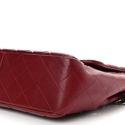 Chanel Caviar Quilted Jumbo Single Flap Dark Red 11 of 16