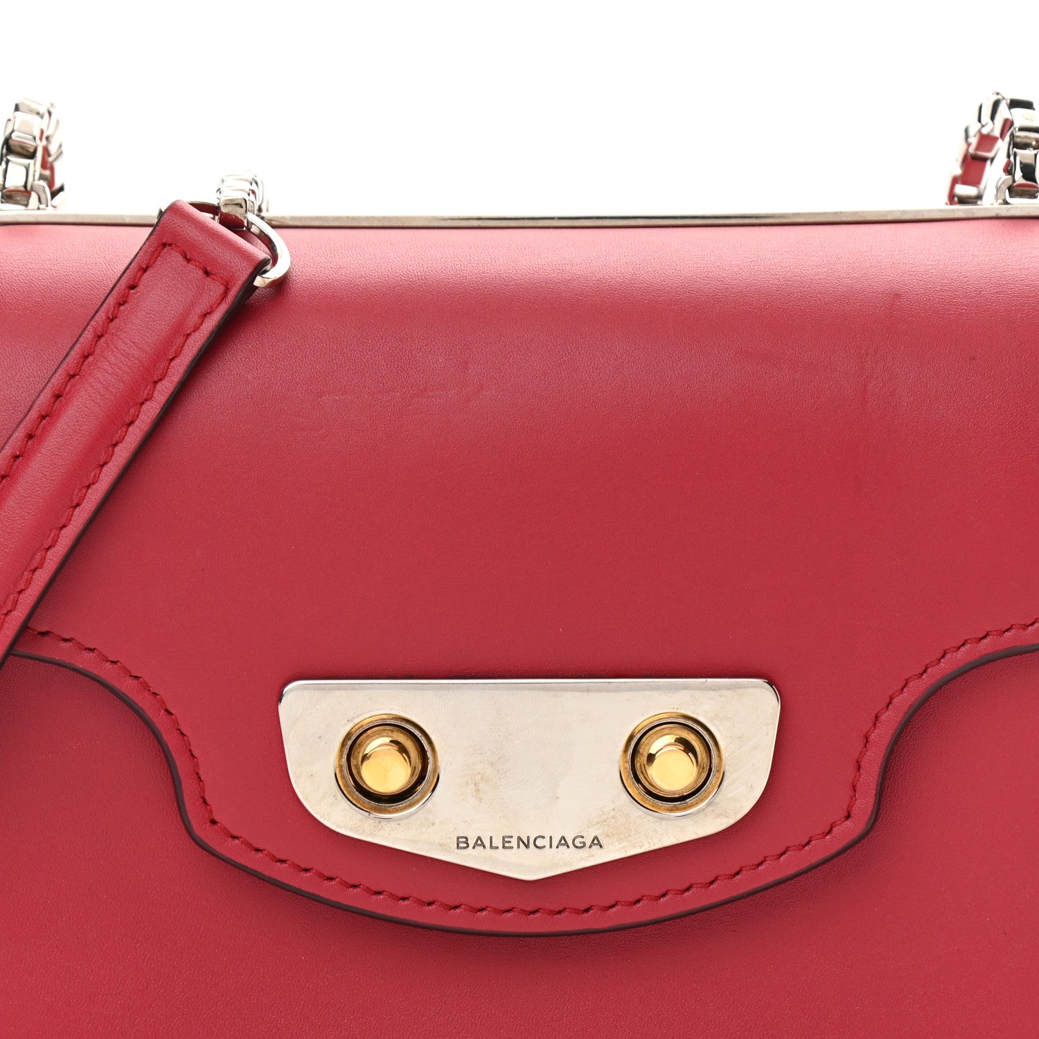 Balenciaga Smooth Calfskin Min Neo Classic Chain Box Rouge 8 of 14