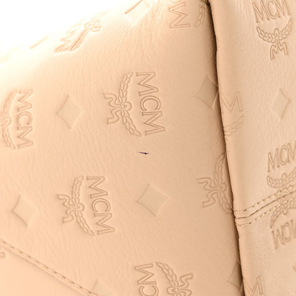 MCM Calfskin Ottomar Monogram Medium Klara Hobo New Beige 10 of 11