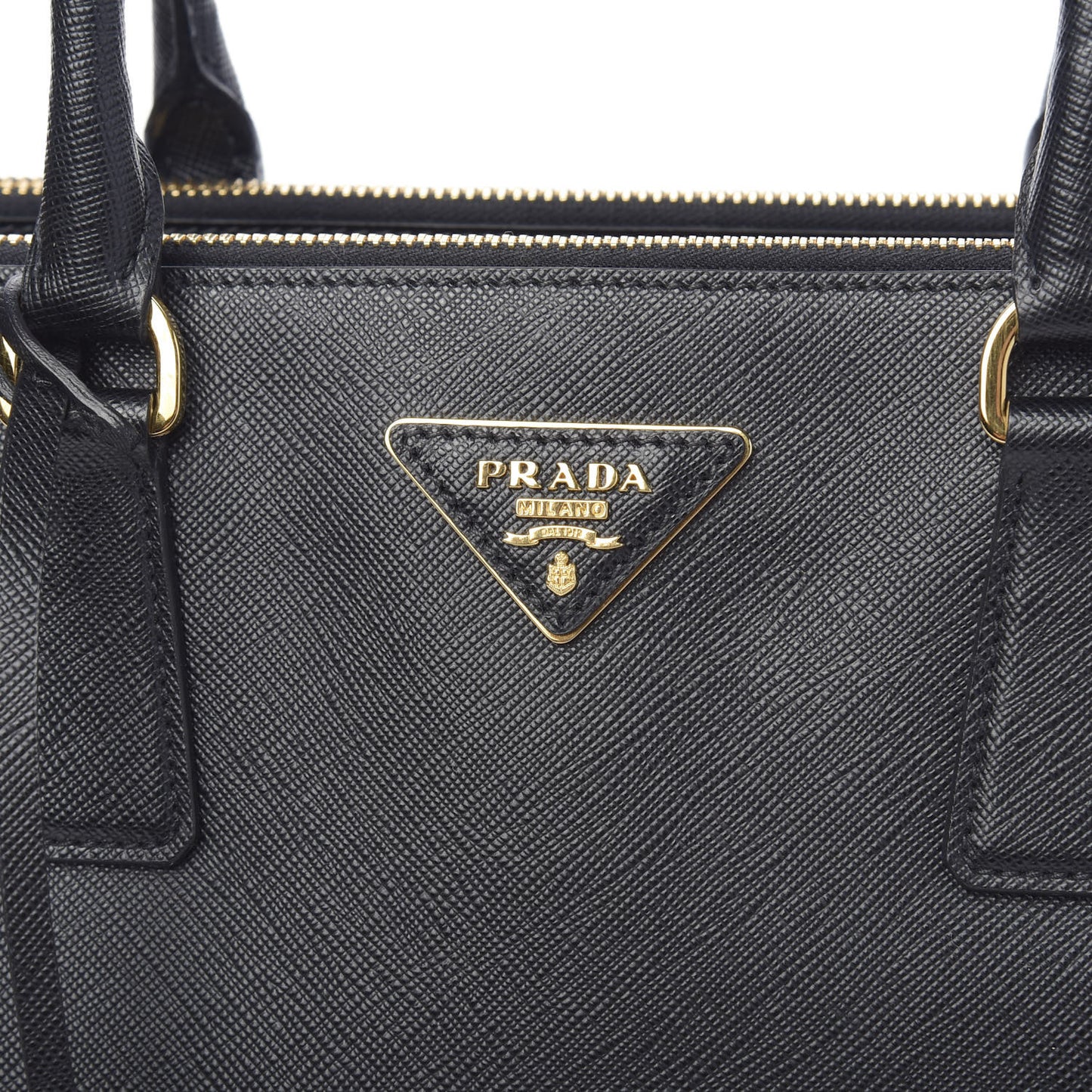 Saffiano Medium Galleria Double Zip Tote Black