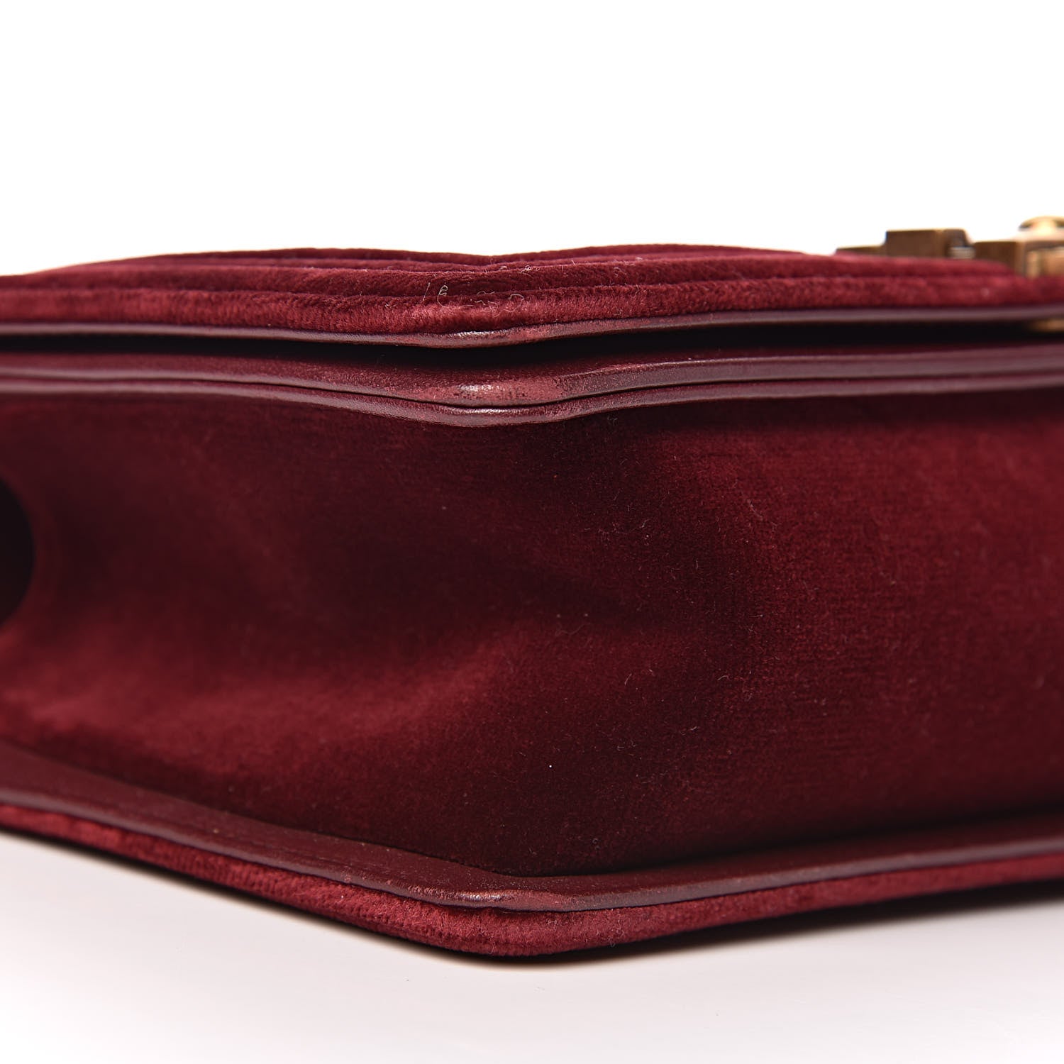 Chanel Velvet Chevron Quilted Medium Boy Flap Burgundy 8 of 15