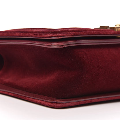 Chanel Velvet Chevron Quilted Medium Boy Flap Burgundy 8 of 15