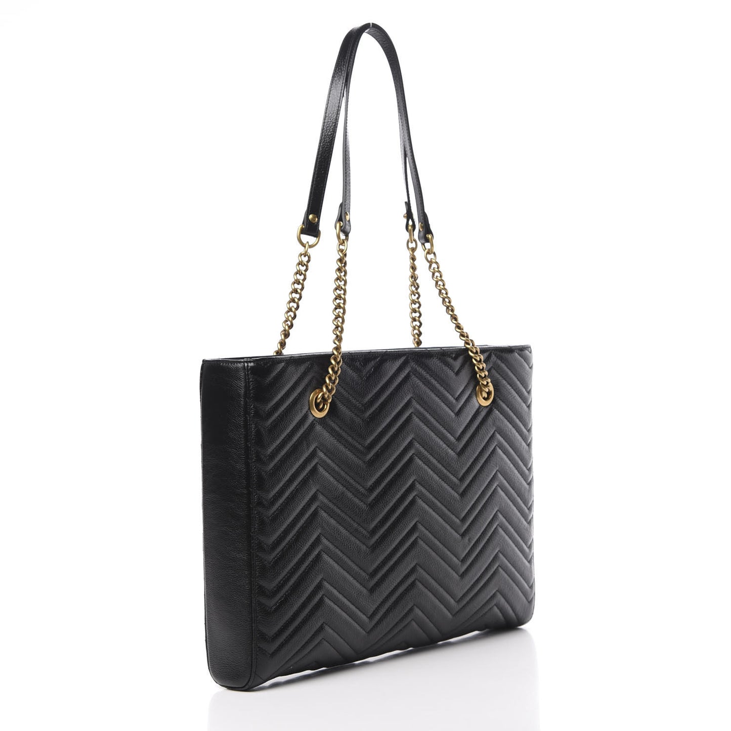 Vintage Calfskin Matelasse Medium GG Marmont Slim Tote Black