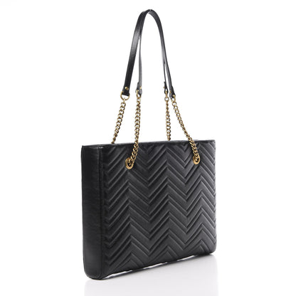 Gucci Vintage Calfskin Matelasse Medium GG Marmont Slim Tote Black 2 of 9
