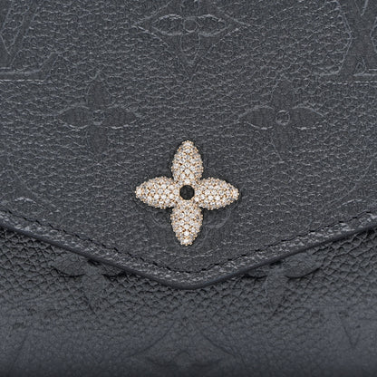 Louis Vuitton Metallic Empreinte Monogram Crystal Flower Sarah Wallet Navy Blue 9 of 9