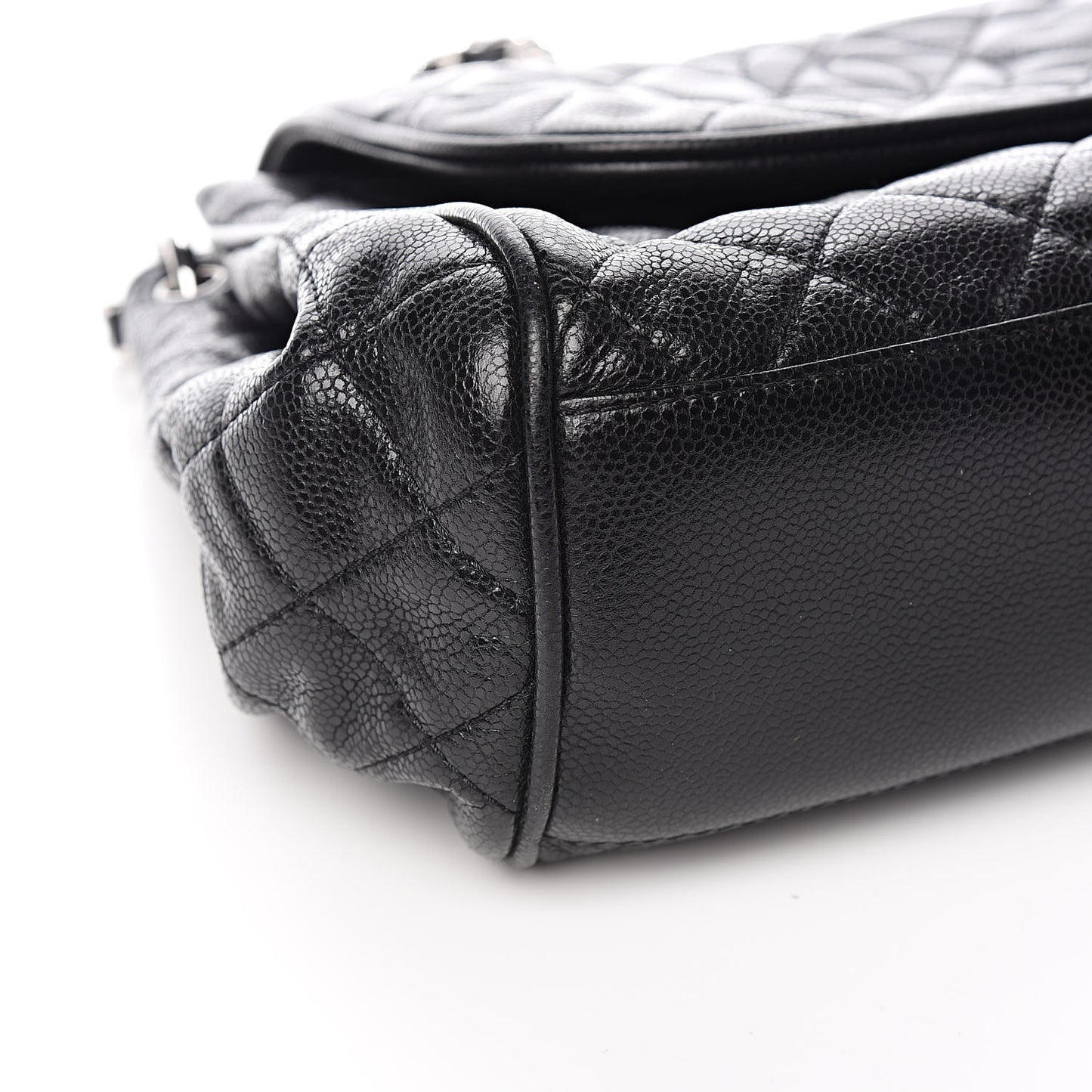 Caviar Quilted Timeless Accordion Flap Black