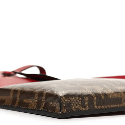 Fendi Vitello Grace Glazed Fabric FF 1974 3 Pocket Mini Crossbody Bag Fragola Mogano Panna 10 of 12