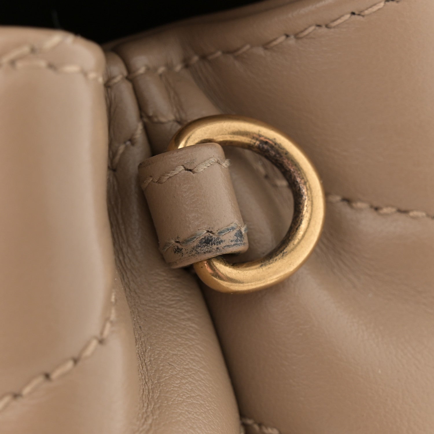 Saint Laurent Calfskin Y Quilted Monogram Toy Loulou Crossbody Bag Latte 12 of 12
