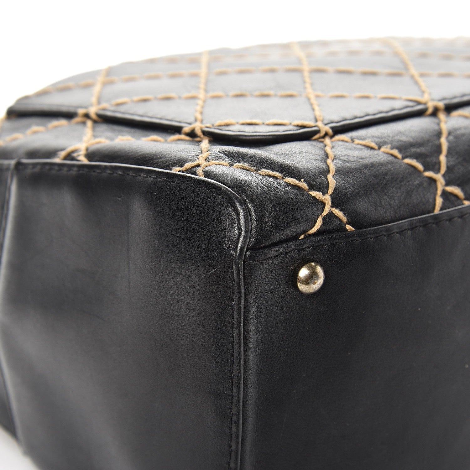 Chanel Calfskin Wild Stitch Top Handle Bag Black 12 of 14