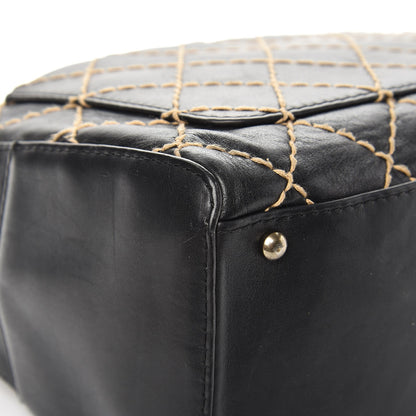 Chanel Calfskin Wild Stitch Top Handle Bag Black 12 of 14