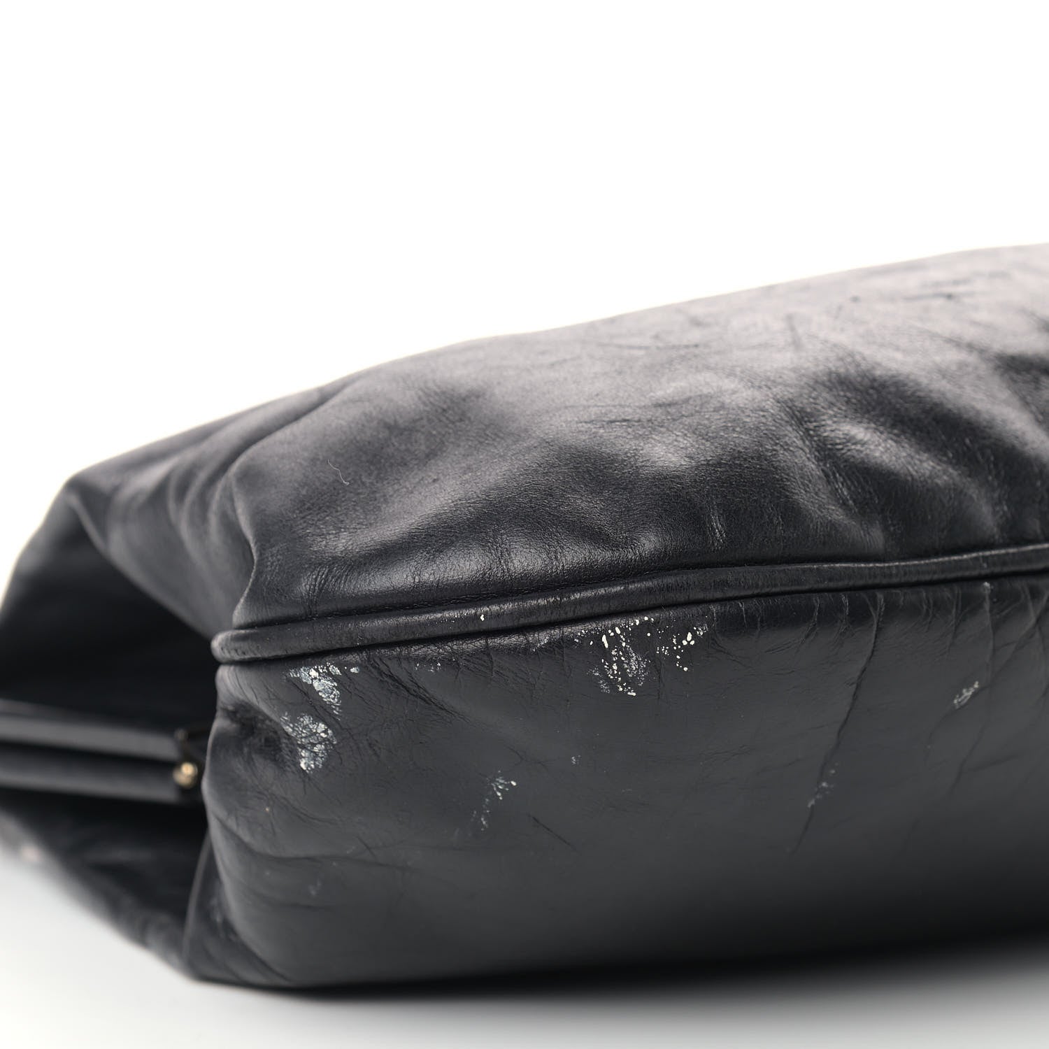 Chanel Glazed Calfskin Kisslock Frame Bag Black 8 of 16