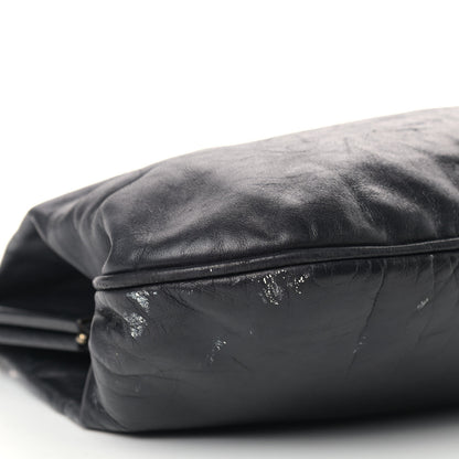 Chanel Glazed Calfskin Kisslock Frame Bag Black 8 of 16