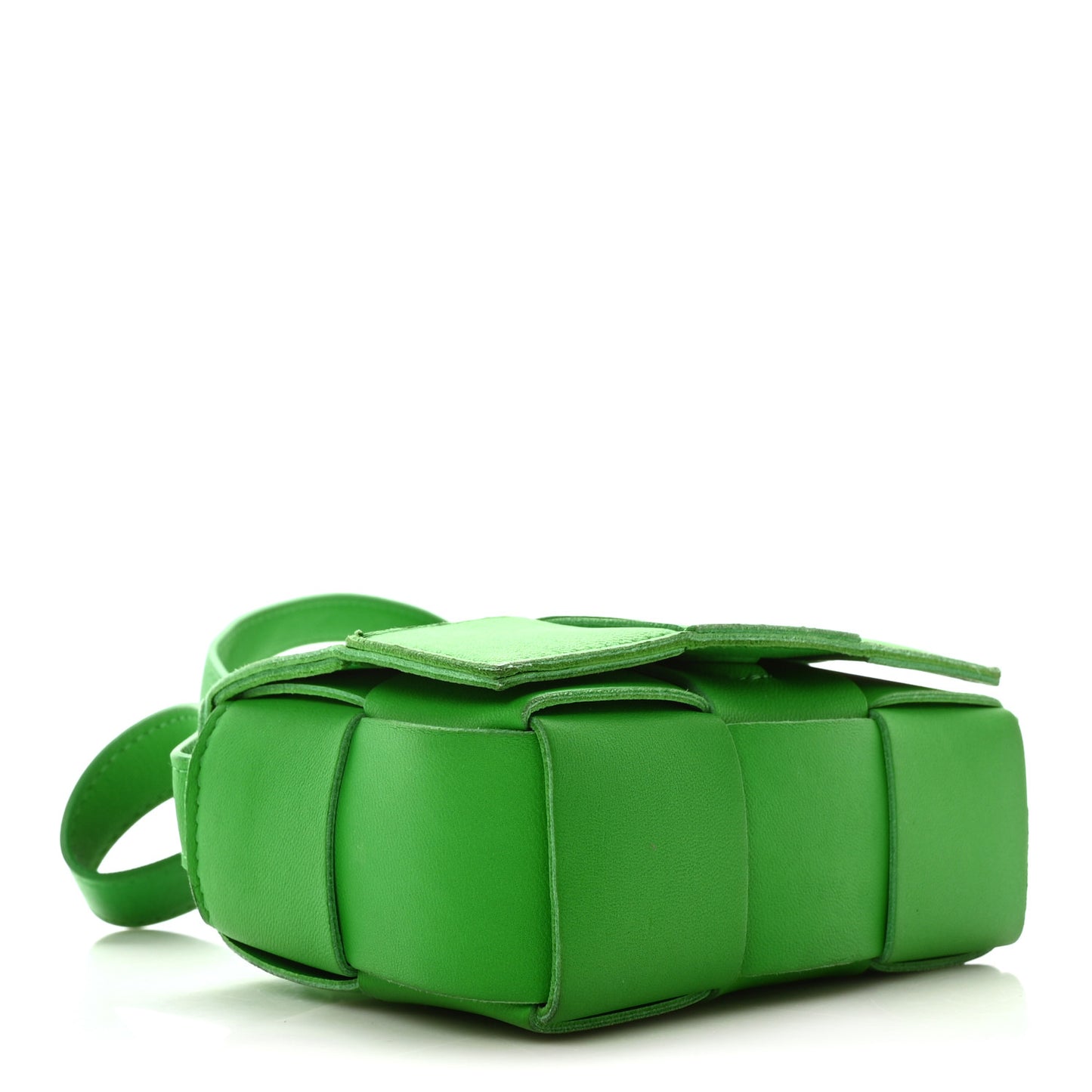 Lambskin Maxi Intrecciato Extra Mini Cassette Crossbody Bag Parakeet