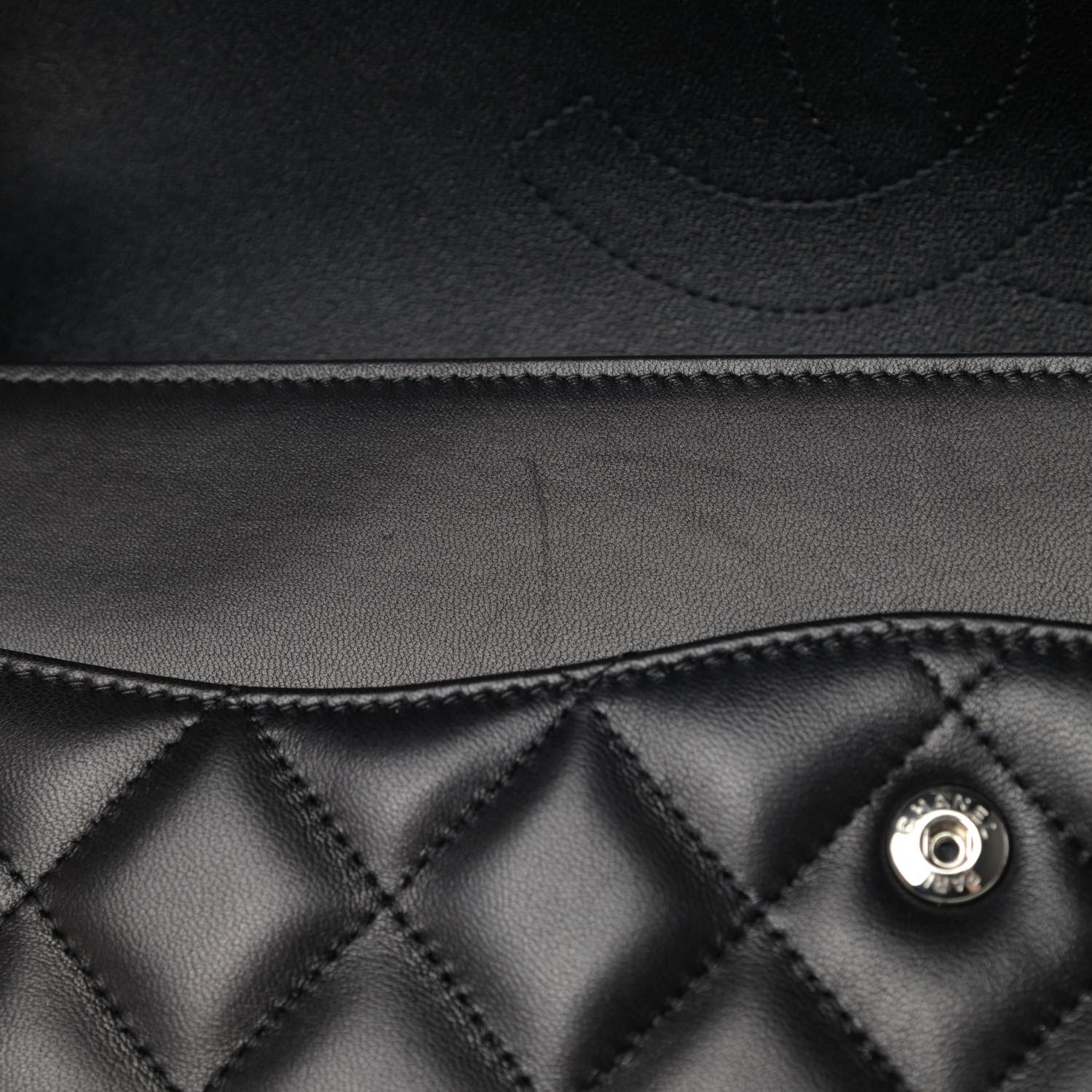 Chanel Lambskin Quilted Jumbo Double Flap So Black 7 of 7