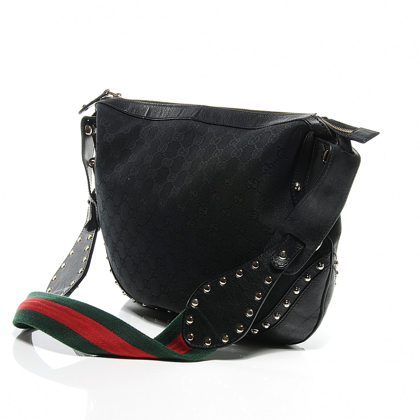 Monogram Studded Pelham Shoulder Bag Black