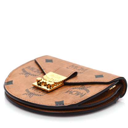 MCM Visetos Small Patricia Round Crossbody Wallet Cognac 6 of 6