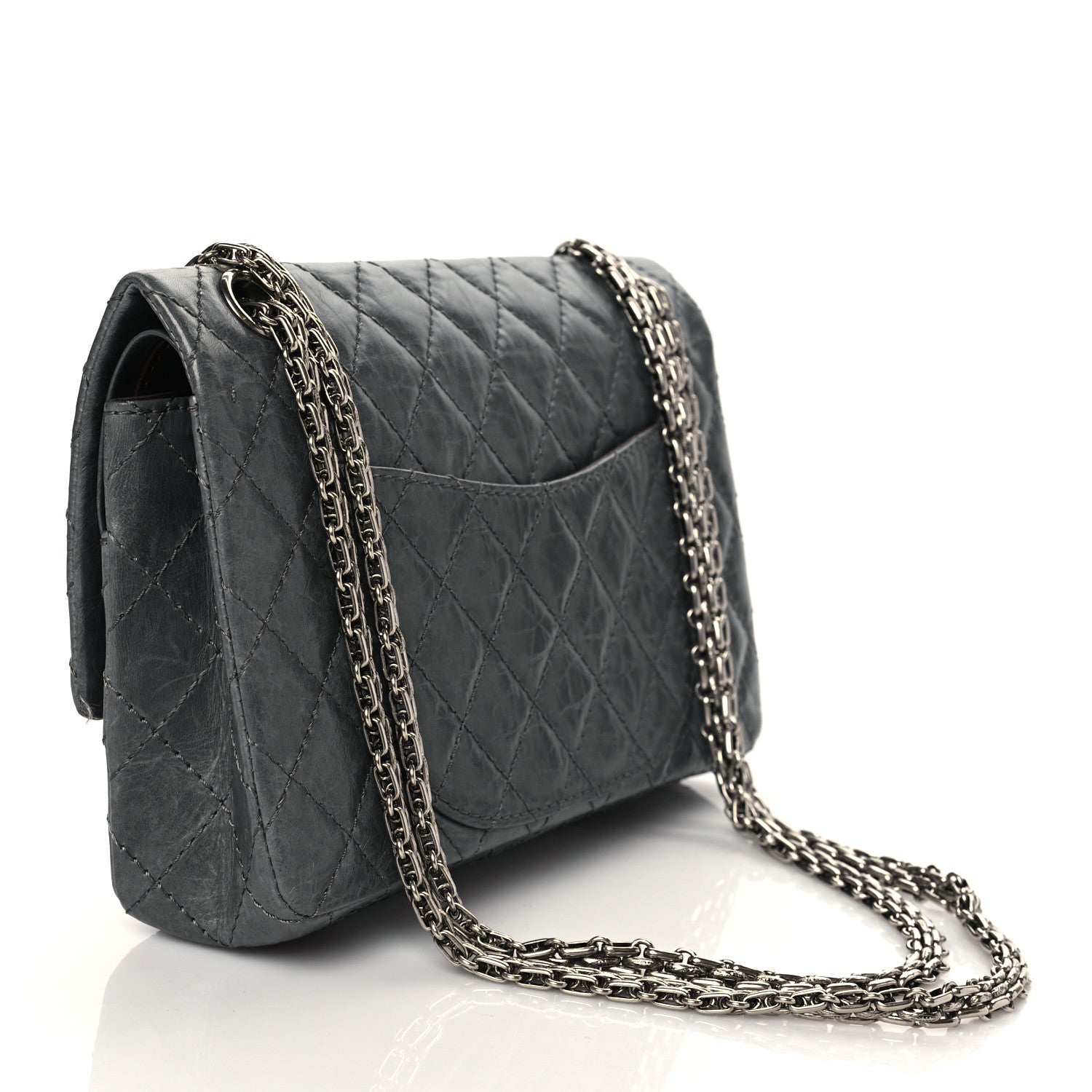 Chanel Aged Calfskin Quilted 50th Anniversary 2.55 Reissue 225 Flap Grey 3 of 10