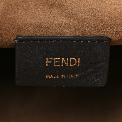 Fendi Vitello Cristallo Nature Wicker FF 1974 Embossed Large Runaway Shopper Tote Makeup 6 of 10