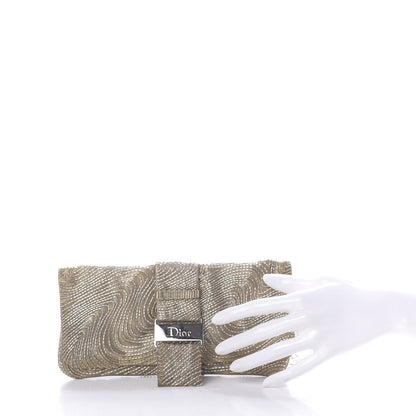 Christian Dior Beaded Fabric Flap Clutch Beige 2 of 10