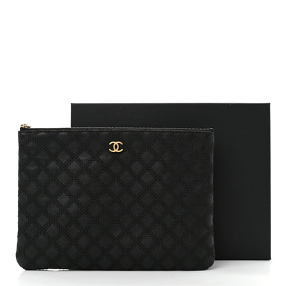 Chanel Lambskin Stitched Quilted Medium Cosmetic Case Black 7 of 7