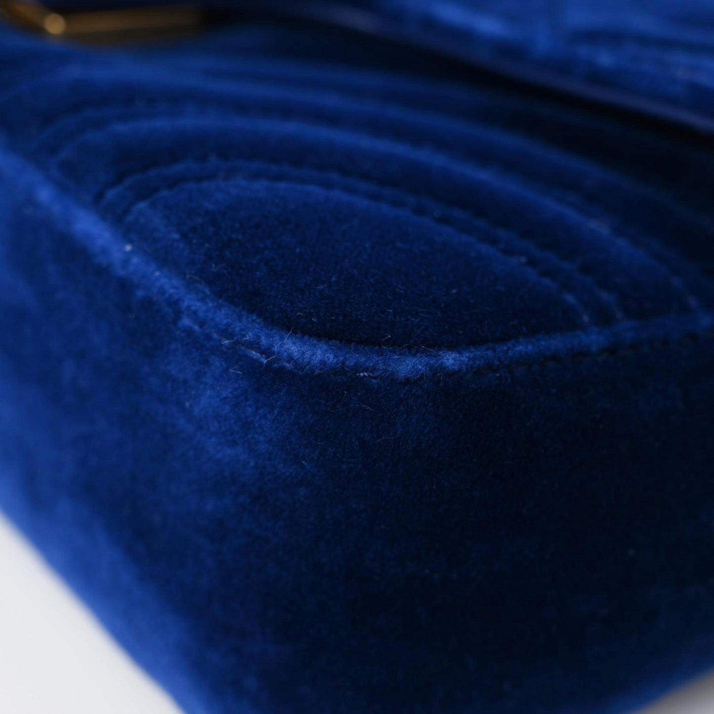 Velvet Matelasse Mini GG Marmont Shoulder Bag Cobalt Blue