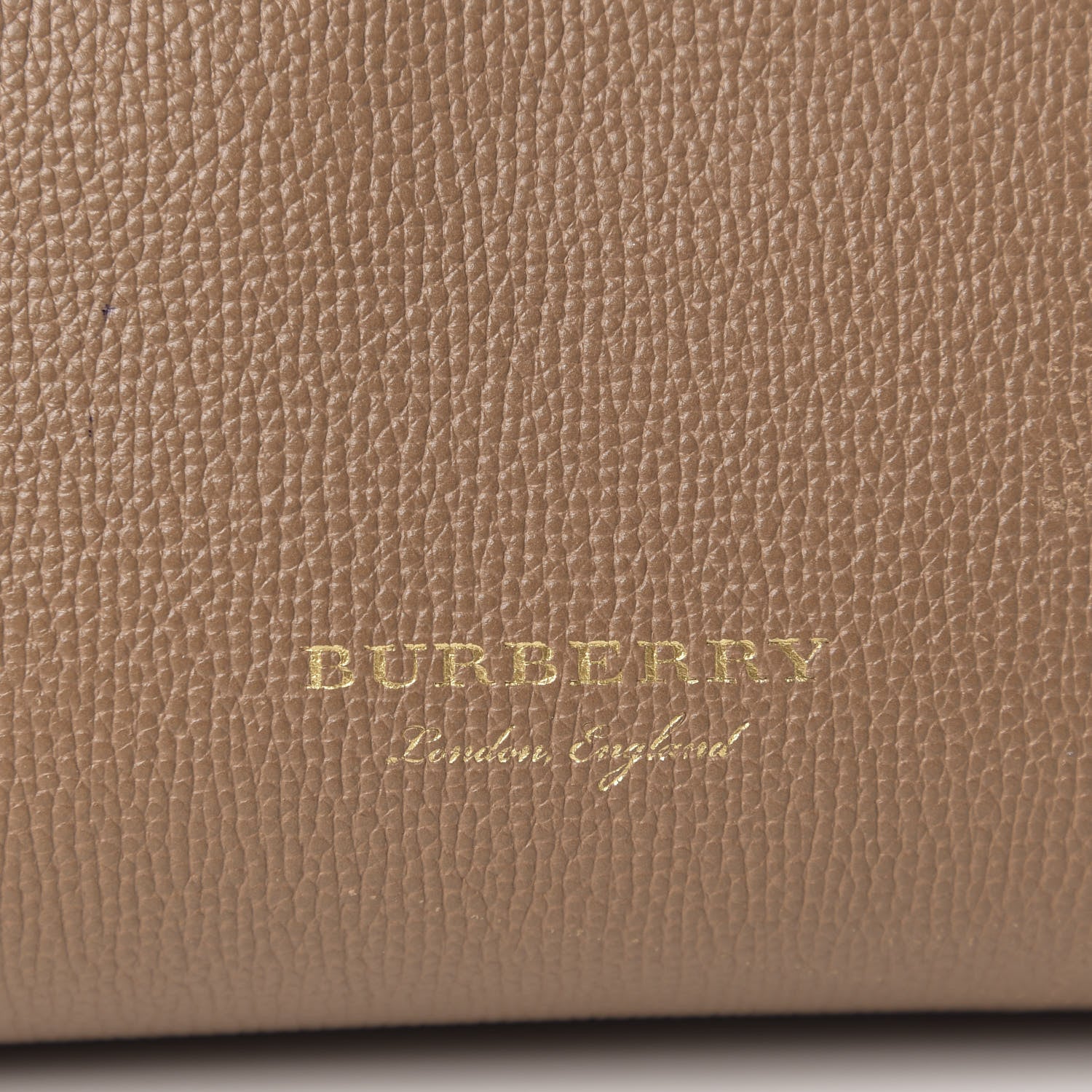 Burberry Grainy Calfskin House Check Medium Banner Tote Dark Sand 11 of 14