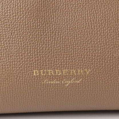 Burberry Grainy Calfskin House Check Medium Banner Tote Dark Sand 11 of 14